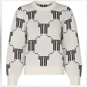 Tory Sport Sz XS/S 100% WOOL Black and White Patterned Sweater